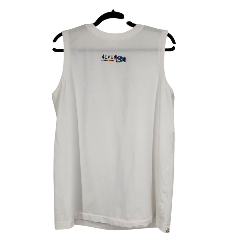 Lululemon White All Yours Organic Cotton Pride Graphic Crew Neck Tank Top Size L